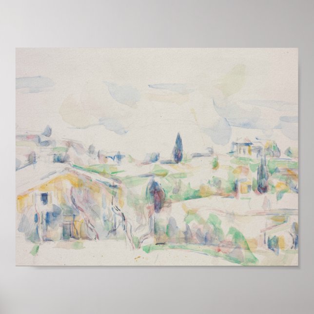 Paul Cezanne - Landschaft in der Provence Poster (Vorne)