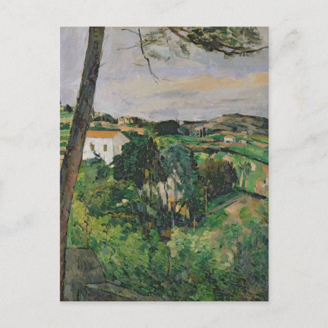 Paul Cezanne | Landschaft mit rotem Dach oder Kief Postkarte (Vorderseite)