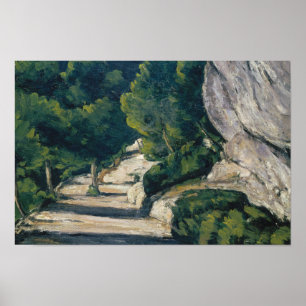 Paul Cezanne - Landschaft. Straße mit Bäumen in Ro Poster