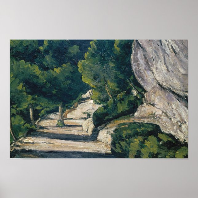 Paul Cezanne - Landschaft. Straße mit Bäumen in Ro Poster (Vorne)