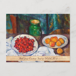 Paul Cezanne lebt noch mit Kirschen und Pfirsichen Postkarte