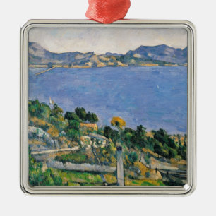 Paul Cezanne   L'Estaque, Ansicht der Bucht von Silbernes Ornament
