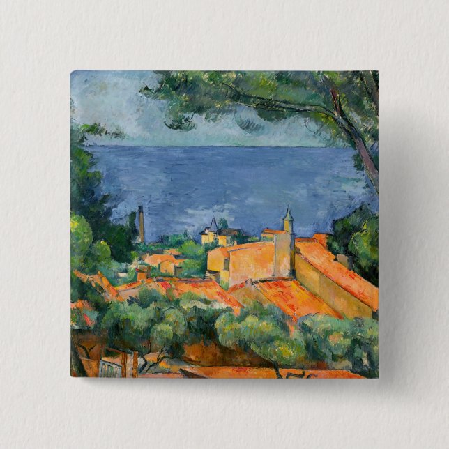 Paul Cezanne - L'Estaque mit roten Dächern Button (Vorderseite)