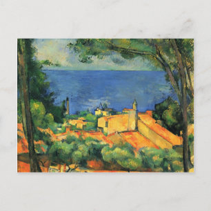 Paul Cezanne- L'Estaque mit roten Roofs Postkarte