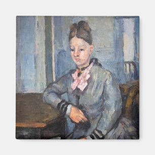 Paul Cezanne - Madame Cezanne, auf einem Tisch auf Magnet
