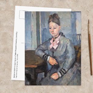 Paul Cezanne - Madame Cezanne, auf einen Tisch ges Postkarte