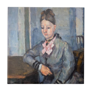 Paul Cezanne - Madame Cezanne Leaning an einem Tis Fliese
