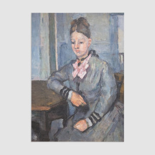 Paul Cezanne - Madame Cezanne Leaning an einem Tis Seidenpapier