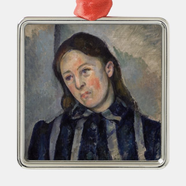 Paul Cezanne - Madame Cezanne mit Loosened Hair Ornament Aus Metall (Vorne)