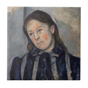 Paul Cezanne - Madame Cezanne mit offenem Haar Fliese