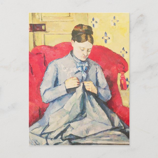 Paul Cezanne | Madame Cezanne nähen Postkarte (Vorderseite)