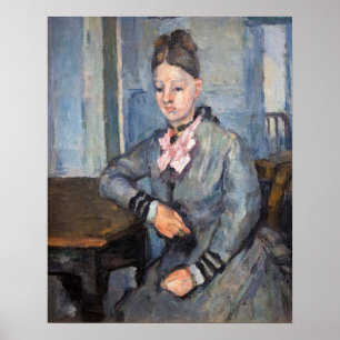 Paul Cezanne - Madame Cezanne sich auf einen Tisch Poster