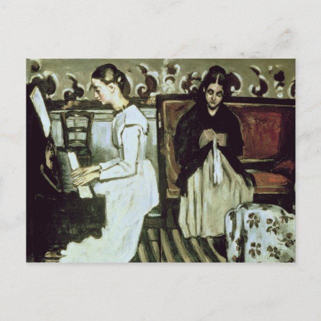 Paul Cezanne | Mädchen am Klavier , 1868-69 Postkarte (Vorderseite)