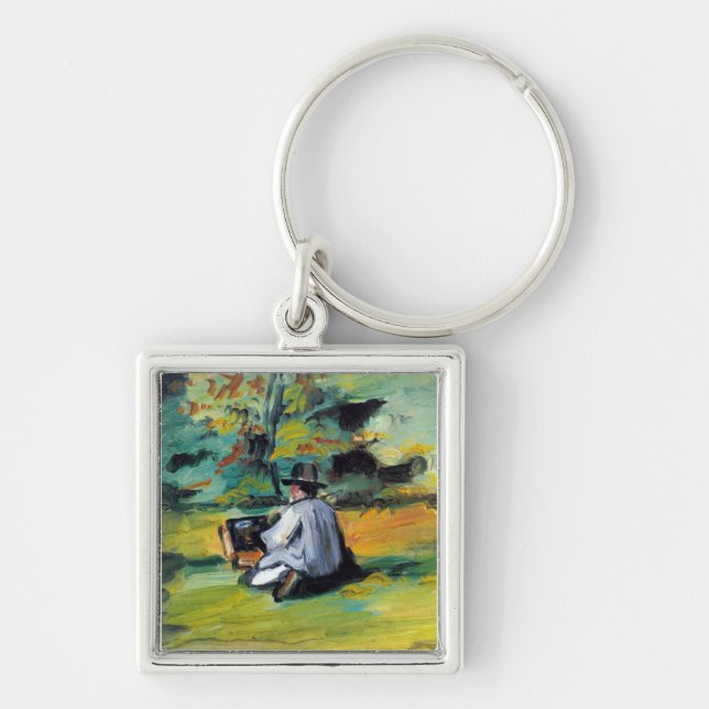 Paul Cezanne - Maler bei der Arbeit Schlüsselanhänger (Vorne)