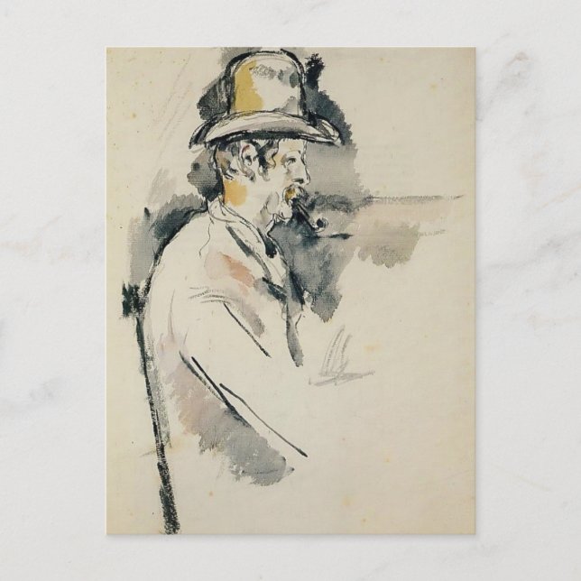 Paul Cezanne - Mann mit einer Pipe Postkarte (Vorderseite)