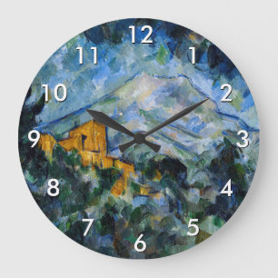 Paul Cezanne - Mont Saint-Victoire & Chateau Noir Große Wanduhr