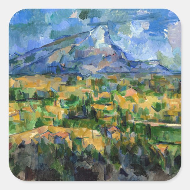 Paul Cezanne - Mont Sainte-Victoire Quadratischer Aufkleber (Vorderseite)