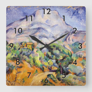 Paul Cezanne - Mont Sainte-Victoire, Tholonet Road Quadratische Wanduhr