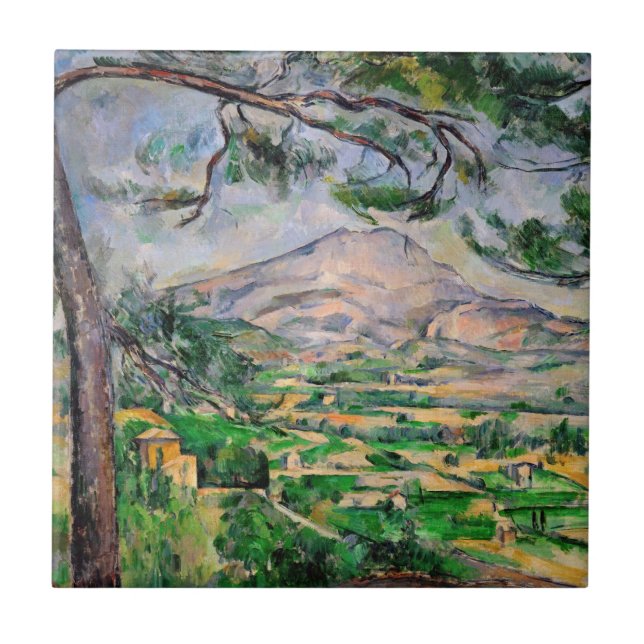Paul Cezanne - Mont Sainte-Victoire und große Kief Fliese (Vorderseite)