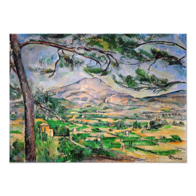 Paul Cezanne - Mont Sainte-Victoire und große Kief Fotodruck (Vorne)