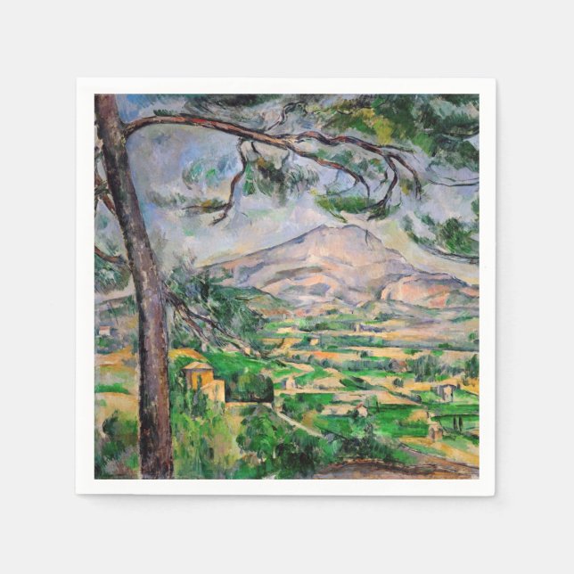 Paul Cezanne - Mont Sainte-Victoire und große Kief Serviette (Vorderseite)