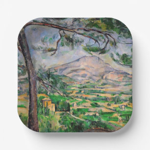 Paul Cezanne - Mont Sainte-Victoire und große Pini Pappteller