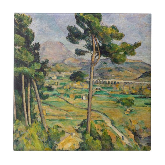 Paul Cezanne - Mont Sainte-Victoire und Viadukt Fliese (Vorderseite)