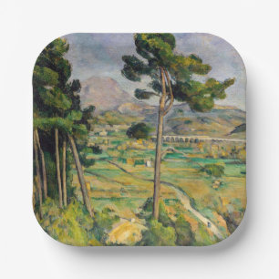 Paul Cezanne - Mont Sainte-Victoire und Viadukt Pappteller