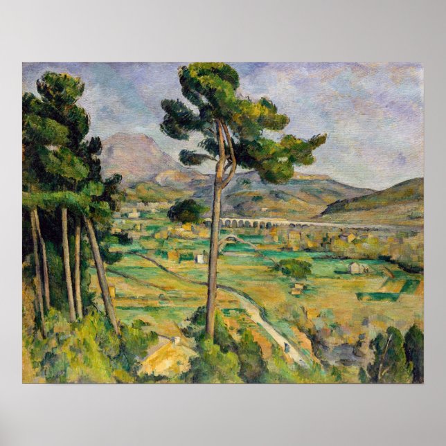 Paul Cezanne - Mont Sainte-Victoire und Viadukt Poster (Vorne)