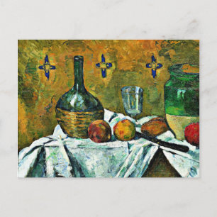 Paul Cezanne painting, Still Life with Flask Postkarte