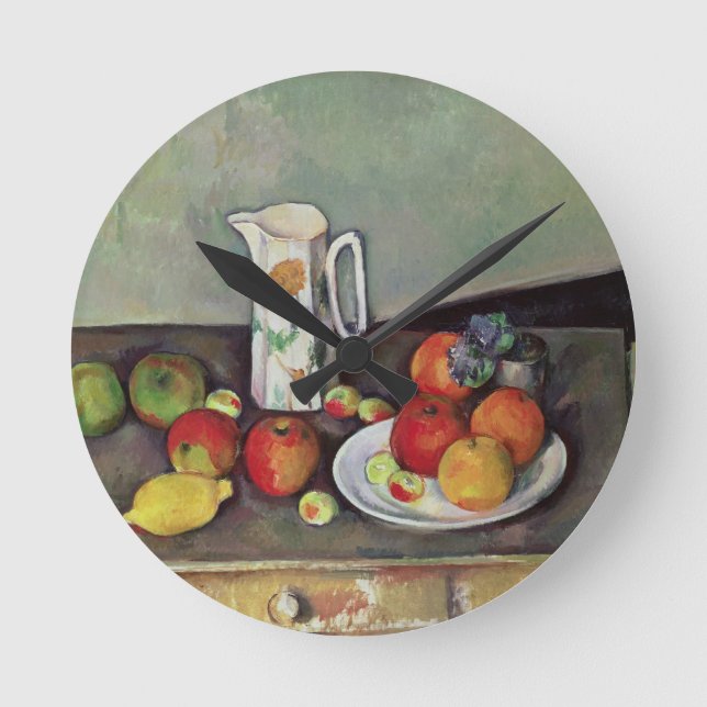 Paul Cezanne | Paul Cezanne | Stilles Leben mit Mi Runde Wanduhr (Vorderseite)