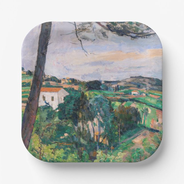 Paul Cezanne - Pine tree in Estaque Pappteller (Vorderseite)