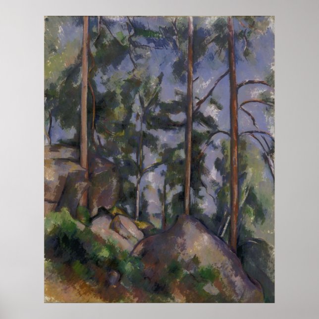 Paul Cézanne - Pines and Rocks Poster (Vorne)