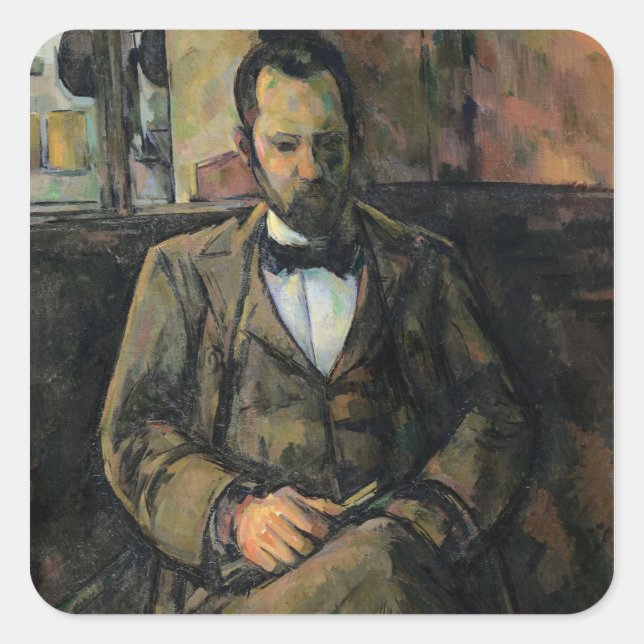 Paul Cezanne | Portrait von Ambroise Vollard, 1899 Quadratischer Aufkleber (Vorderseite)