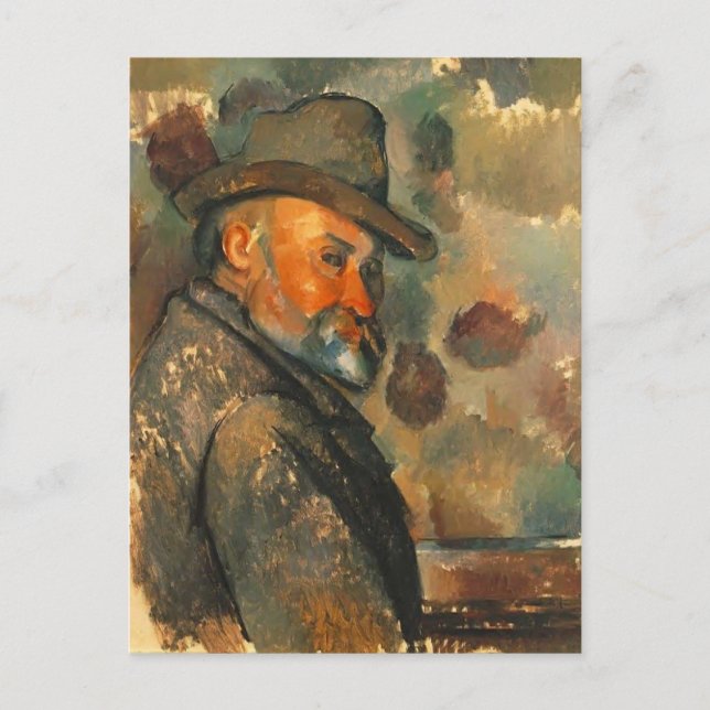 Paul Cezanne - Selbstportrait in einem Filzhut Postkarte (Vorderseite)