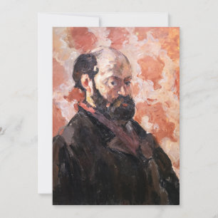 Paul Cezanne - Selbstportrait mit rosa Hintergrund Einladung