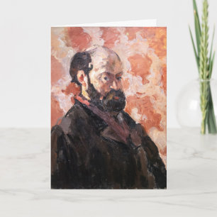 Paul Cezanne - Selbstportrait mit rosa Hintergrund Karte