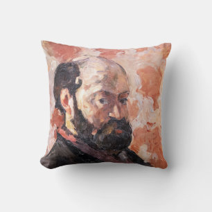 Paul Cezanne - Selbstportrait mit rosa Hintergrund Kissen