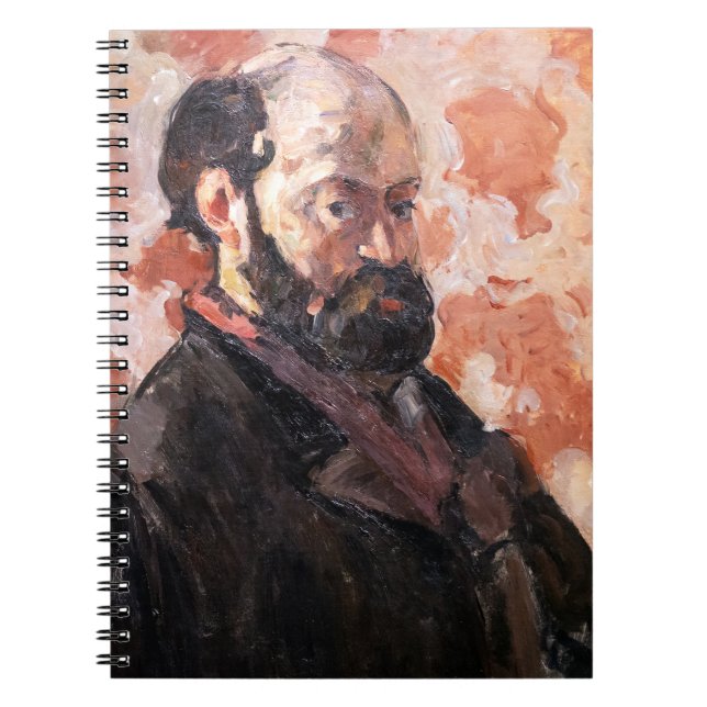 Paul Cezanne - Selbstportrait mit rosa Hintergrund Notizblock (Vorderseite)