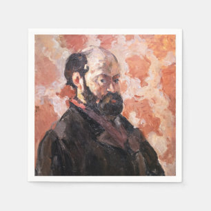 Paul Cezanne - Selbstportrait mit rosa Hintergrund Serviette