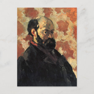 Paul Cezanne - Selbstportrait, rosa Hintergrund Postkarte
