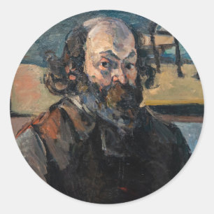 Paul Cezanne - Selbstportrait Runder Aufkleber