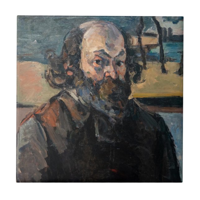 Paul Cezanne - Selbstporträt Fliese (Vorderseite)