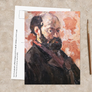 Paul Cezanne - Selbstporträt mit rosa Hintergrund Postkarte