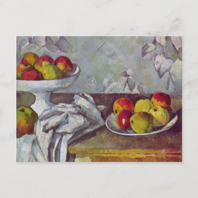 Paul Cezanne-Still-Leben mit Äpfeln und Obstschale Postkarte (Vorderseite)