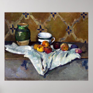 Paul Cezanne Still Life mit Jar, Cup und Äpfeln Poster