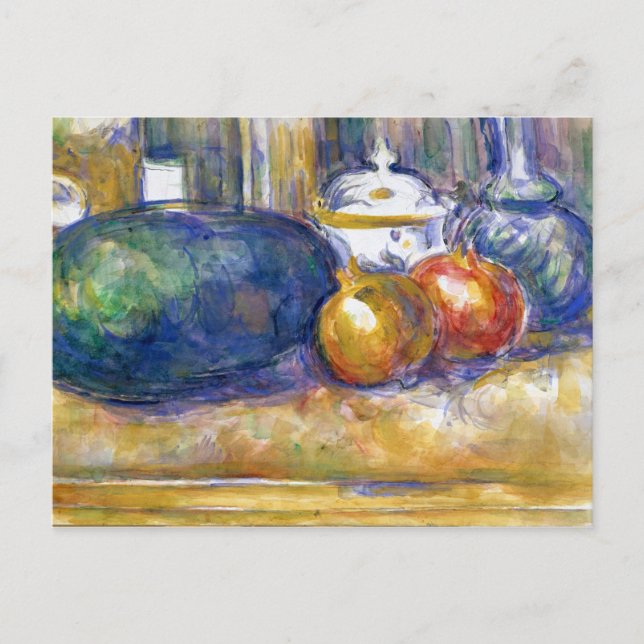 Paul Cezanne Still Life Watermelon Pomegranates Postkarte (Vorderseite)