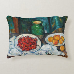 Paul Cezanne - Stilleben mit Kirschen und Pfirsich Dekokissen
