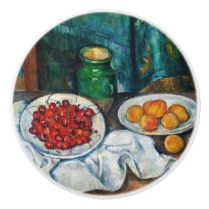 Paul Cezanne - Stilleben mit Kirschen und Pfirsich Keramikknauf