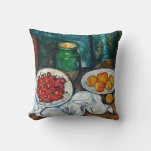 Paul Cezanne - Stilleben mit Kirschen und Pfirsich Kissen